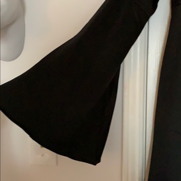 Off the shoulder Black Silk Dress - Picture 2 of 4